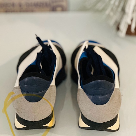 BALENCIAGA Race Runner Low Top Sneakers Black/White/Blue SZ US 5 - Picture 4 of 5